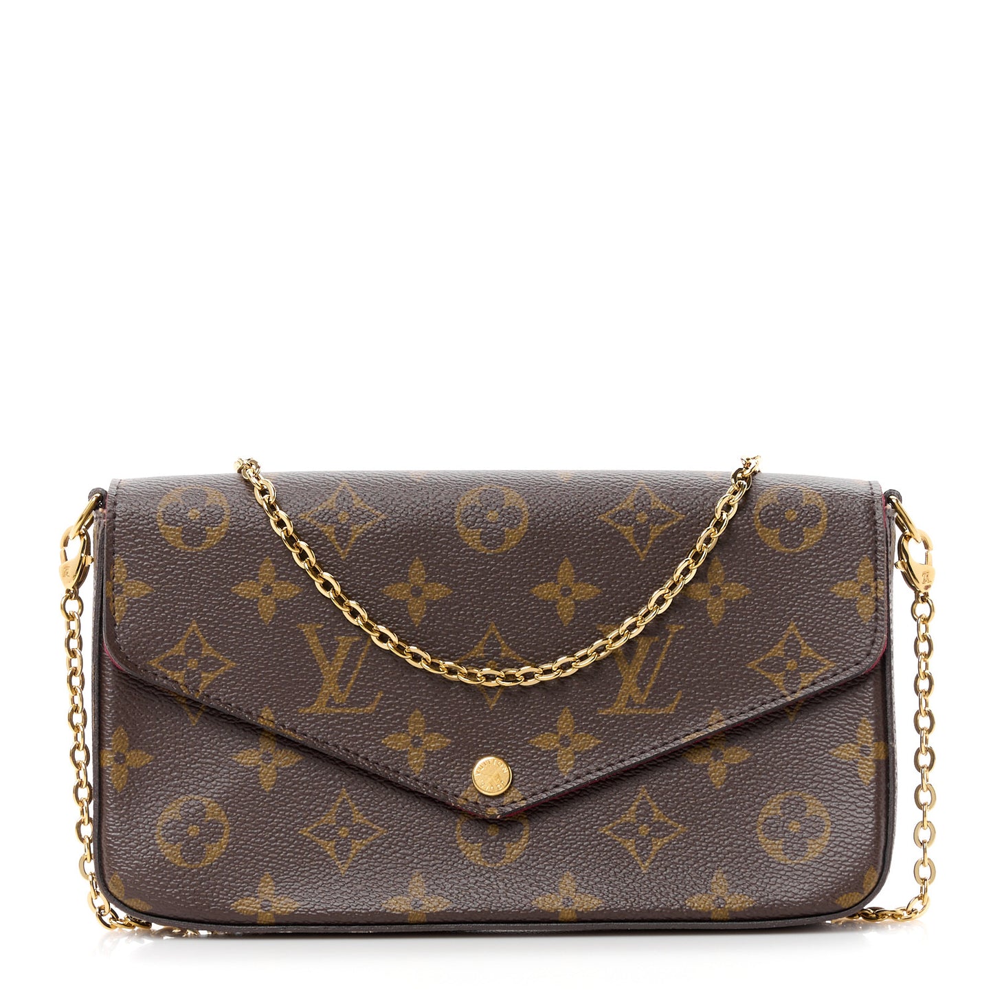 Monogram Pochette Felicie Chain Wallet Fuchsia