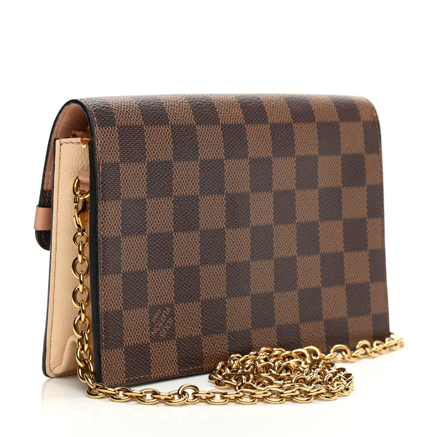 Louis Vuitton Damier Ebene Vavin Chain Wallet Creme 3 of 8