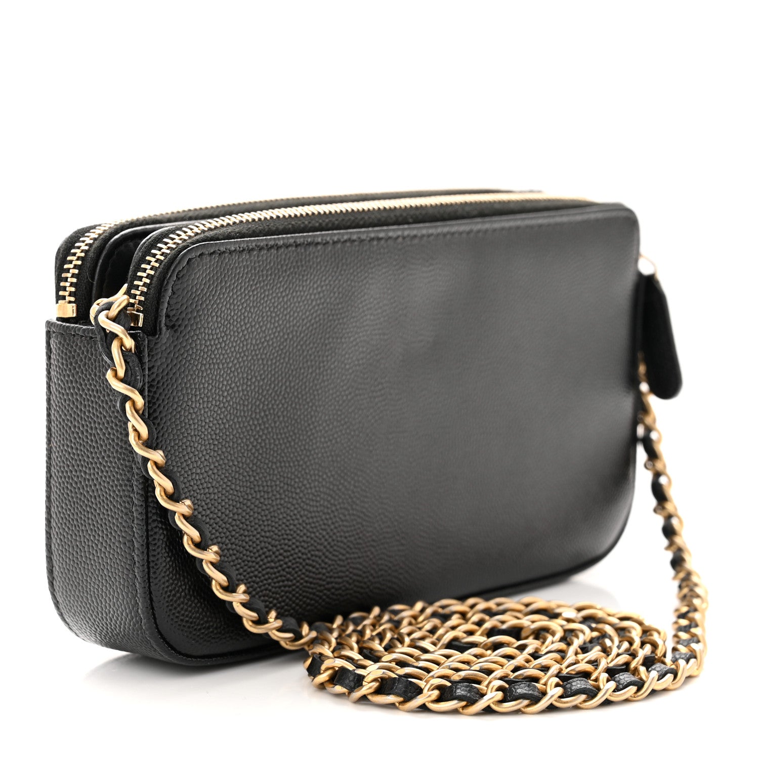 Chanel Caviar Studded Small Deauville Clutch With Chain Black 2 of 12