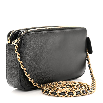Chanel Caviar Studded Small Deauville Clutch With Chain Black 2 of 12