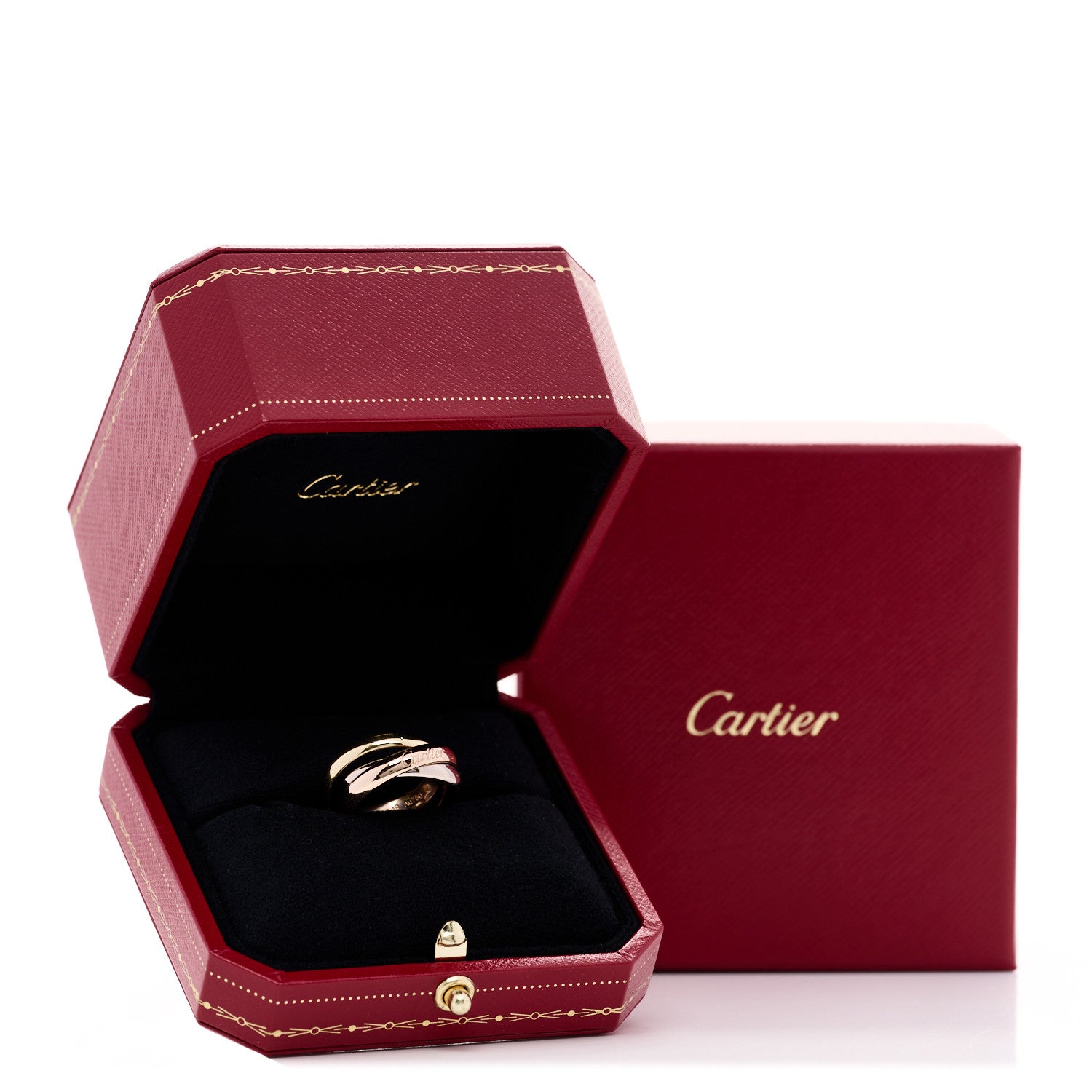 Cartier 18K Pink Yellow White Gold Classic Trinity Ring 52 6 5 of 5