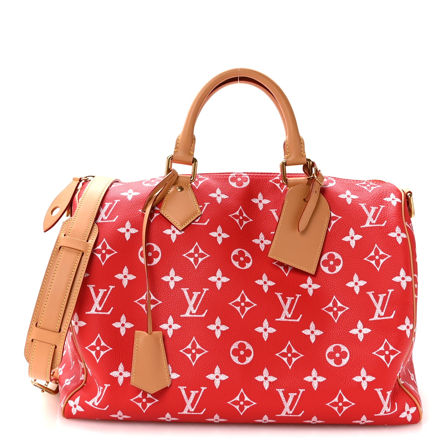 Calfskin Monogram Speedy P9 Bandouliere 40 Red