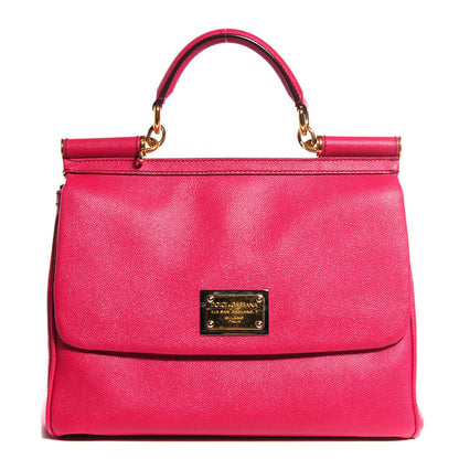 Dolce & Gabbana Dauphine Calfskin Large Miss Sicily Satchel Fuchsia 1 of 6