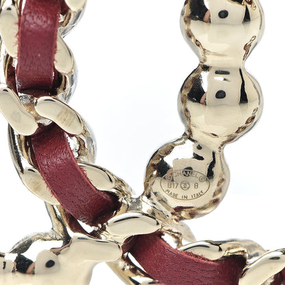 Chanel Lambskin Pearl CC Chain Brooch Red Gold 3 of 5