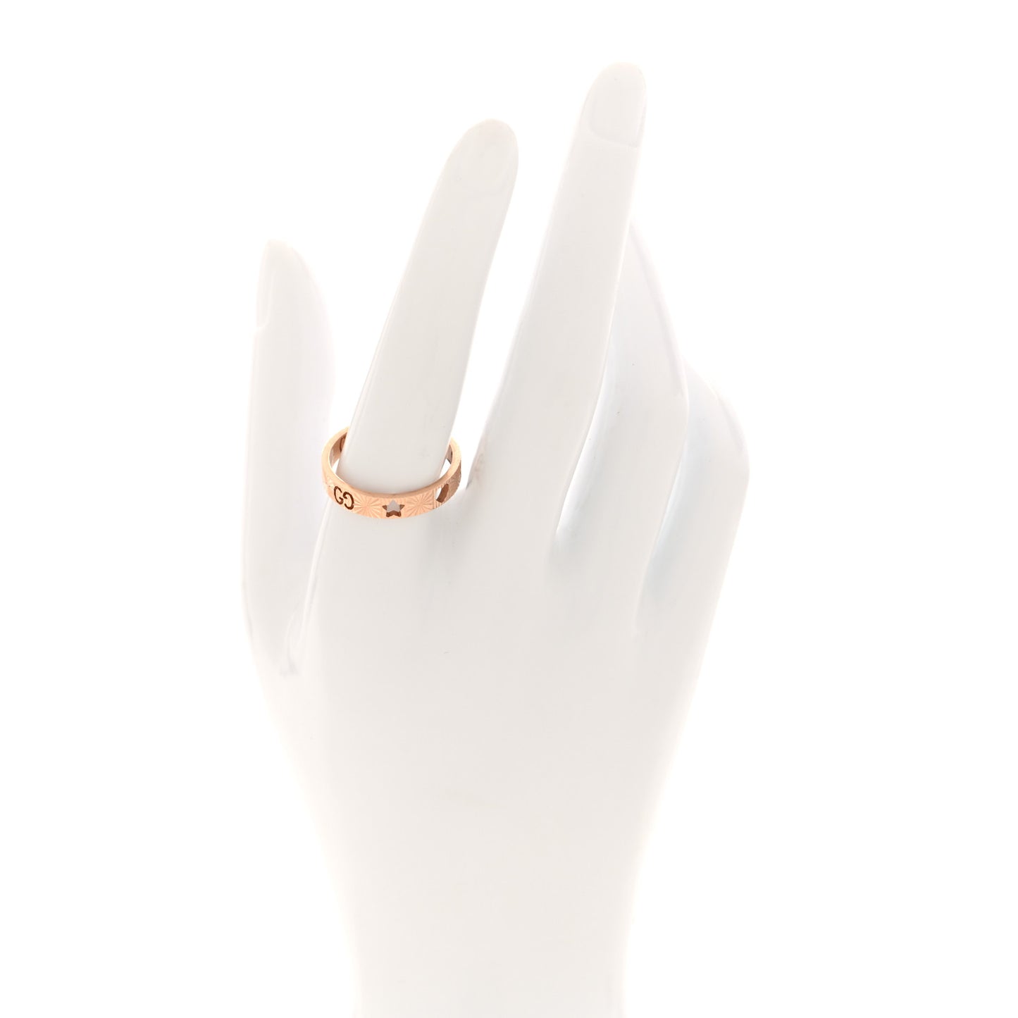 18K Rose Gold Icon Heart Band Ring 60 9