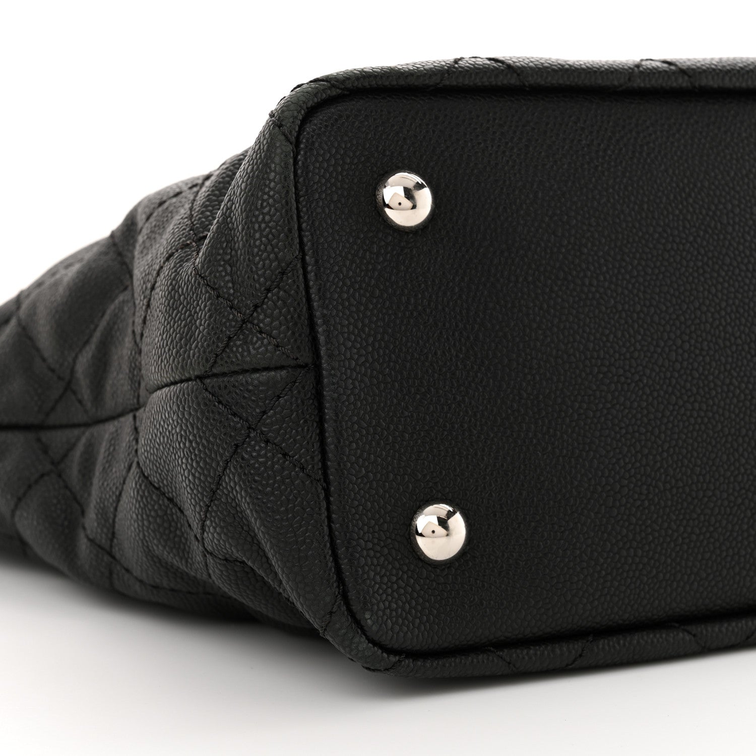 Chanel Grained Calfskin Quilted Small Daily Shopping Tote Black 10 of 14