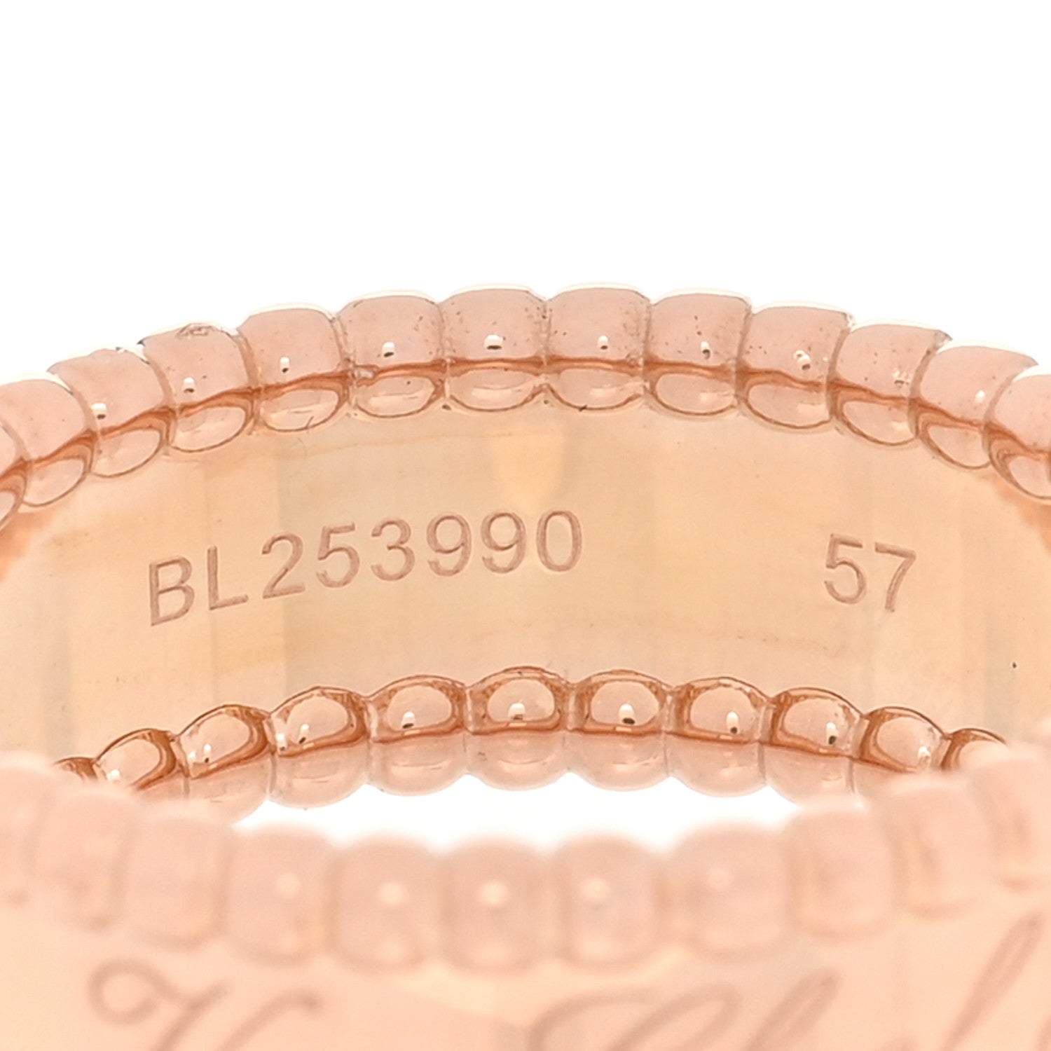 Van Cleef & Arpels 18K Rose Gold Perlee Signature Ring 57 8 5 of 5