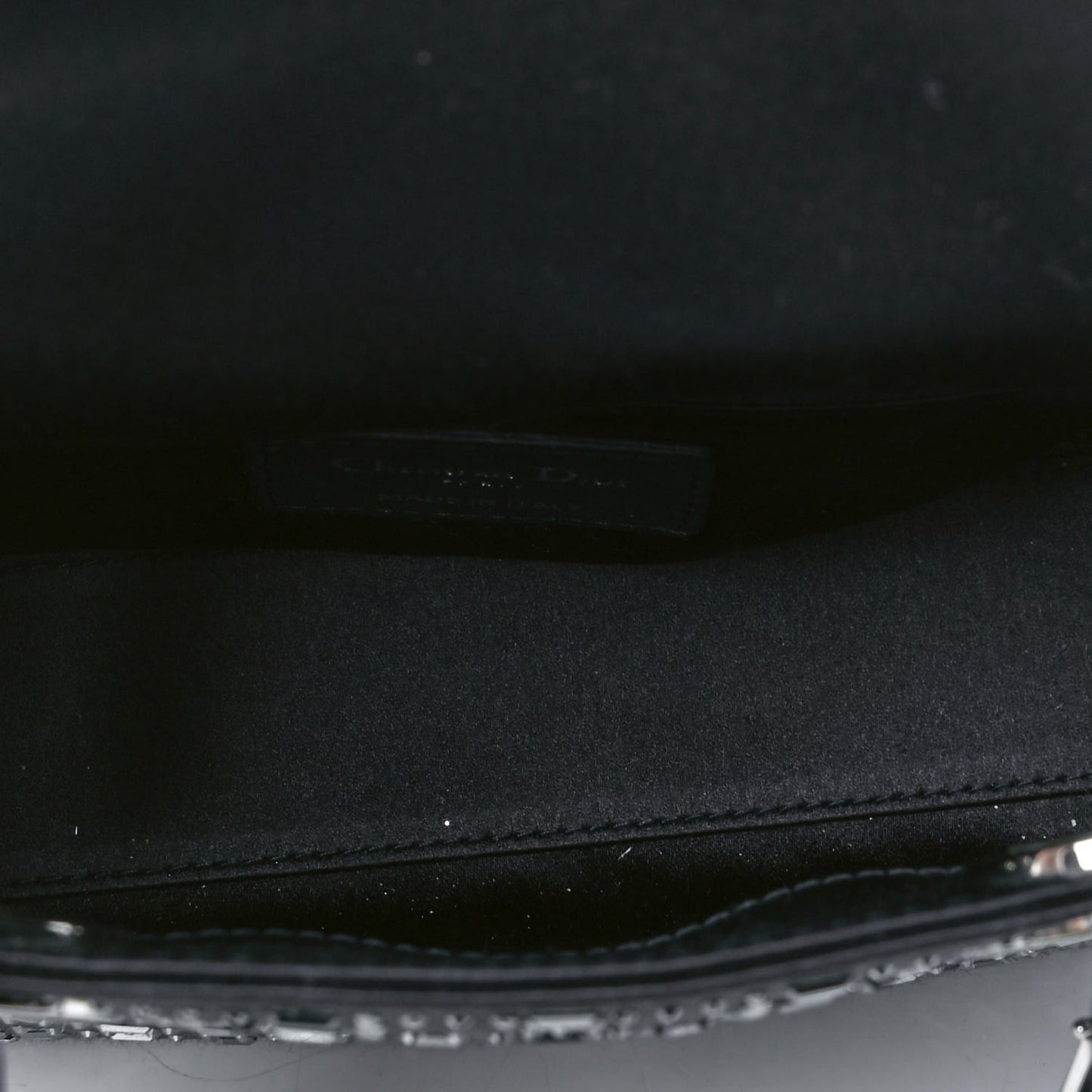 Satin Crystal Cannage Mini Lady Dior Navy