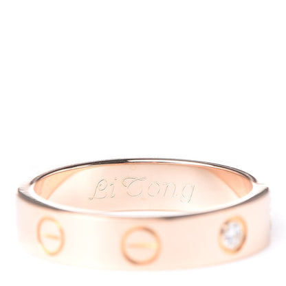 Cartier 18K Pink Gold Diamond 3.5mm LOVE Ring 50 5.25 5 of 5