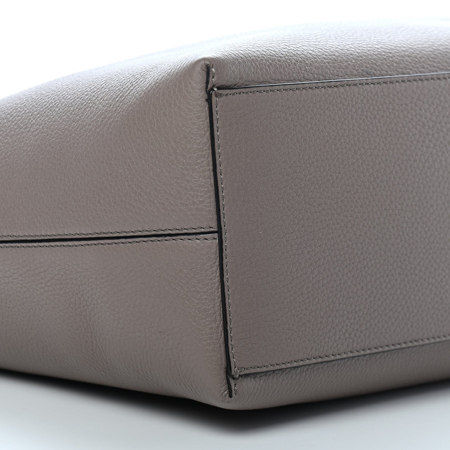Grained Calfskin Rockstud Shoulder Tote Clay
