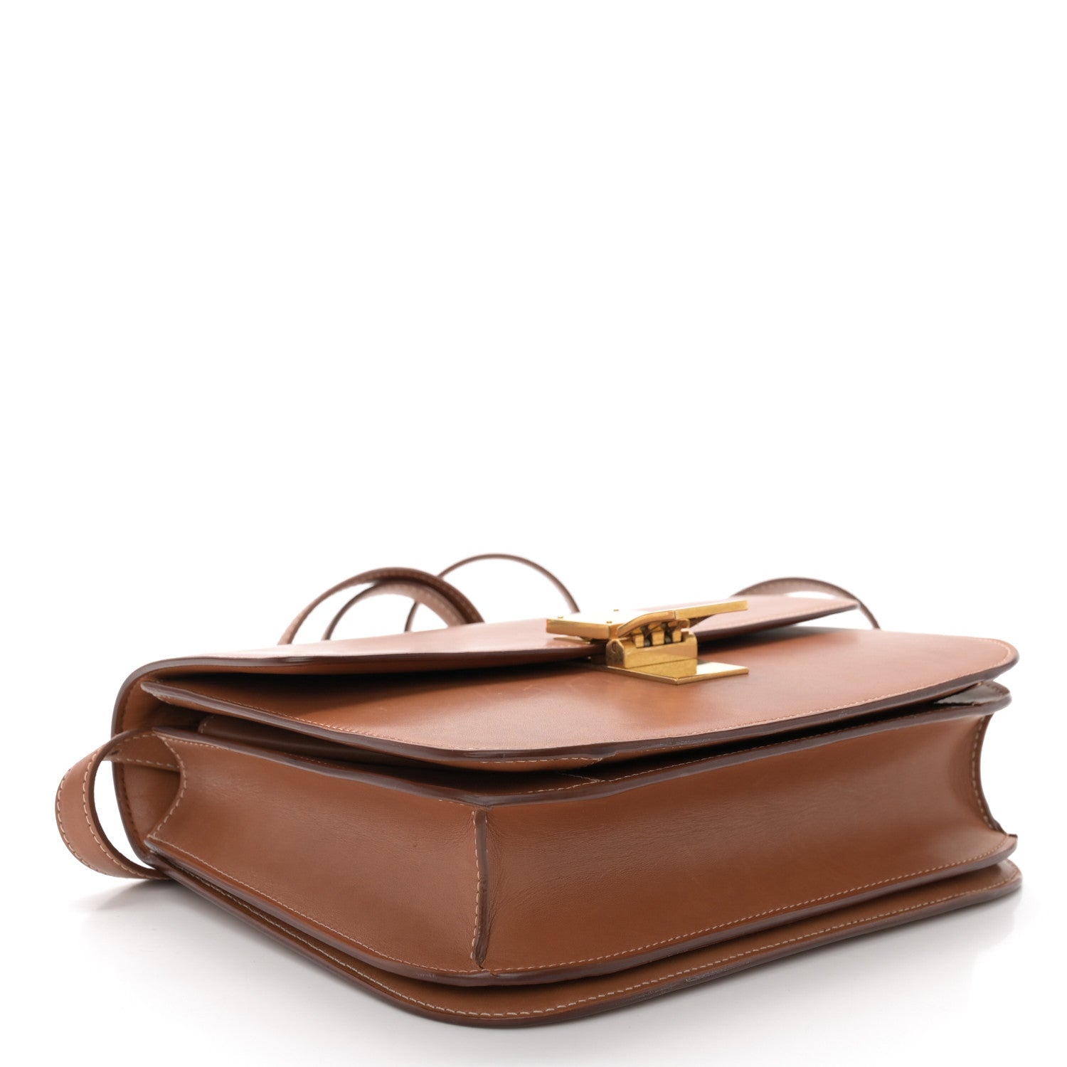Celine Natural Calfskin Medium Classic Box Flap Bag Tan 4 of 14