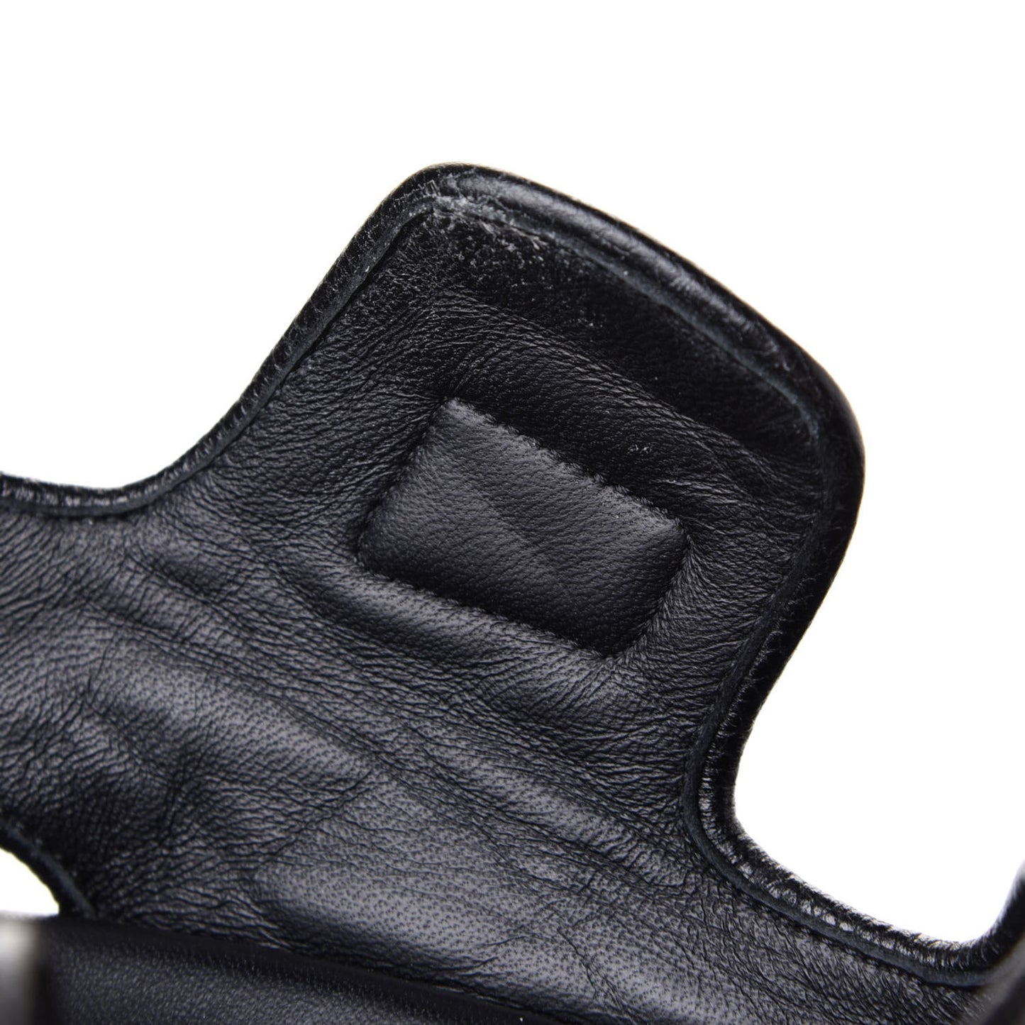 Grained Calfskin Velcro Dad Sandals 38 Black