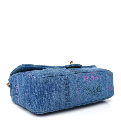 Chanel Denim Quilted Denim Large Mood Flap Blue Multicolor 4 of 10