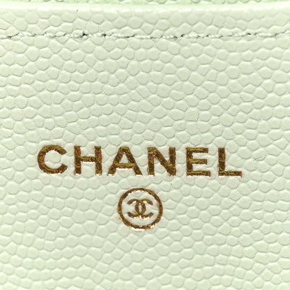 Chanel Caviar Quilted Large Gusset Flap Wallet Light Green 6 of 8