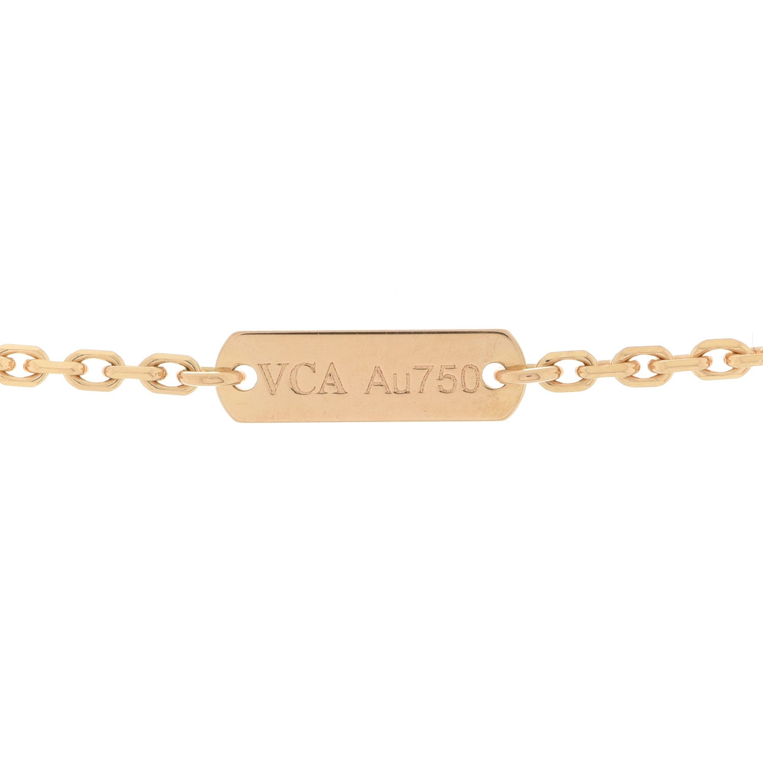 Van Cleef & Arpels 18K Yellow Gold Diamond Yellow Mother of Pearl Vintage Alhambra Pendant Necklace 6 of 6