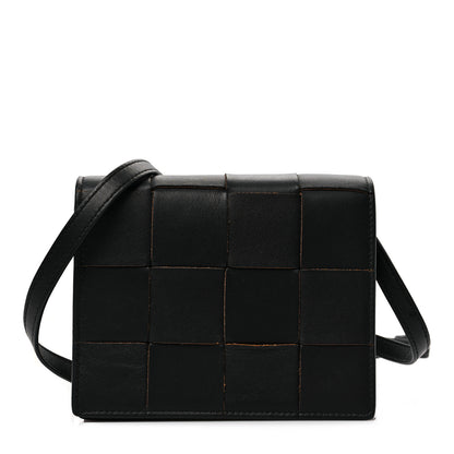 Bottega Veneta Lambskin Maxi Intrecciato Mini Cassette Crossbody Bag Black 2 of 15