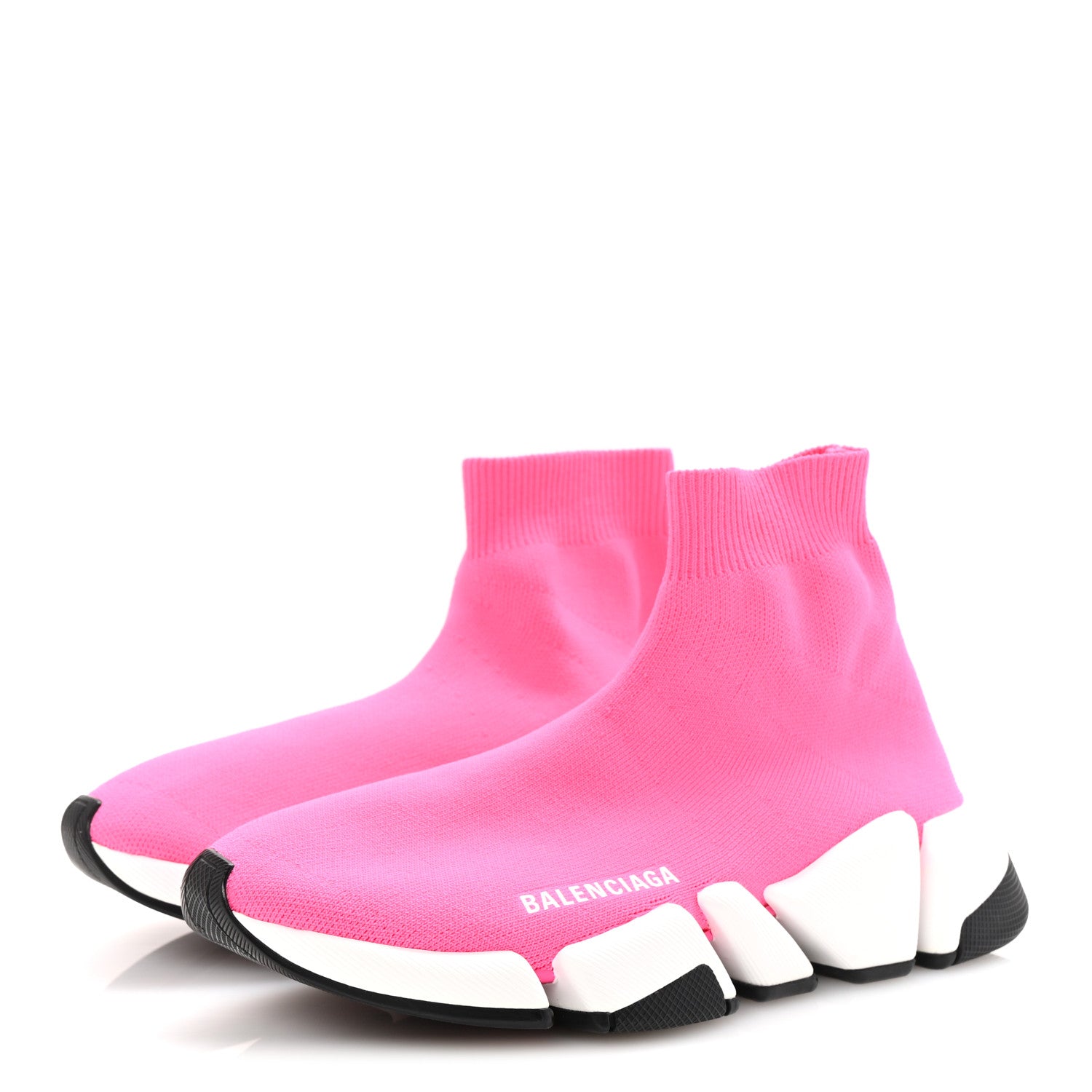 Balenciaga Neoprene Knit Womens Speed Sneakers 38 Pink White 4 of 9