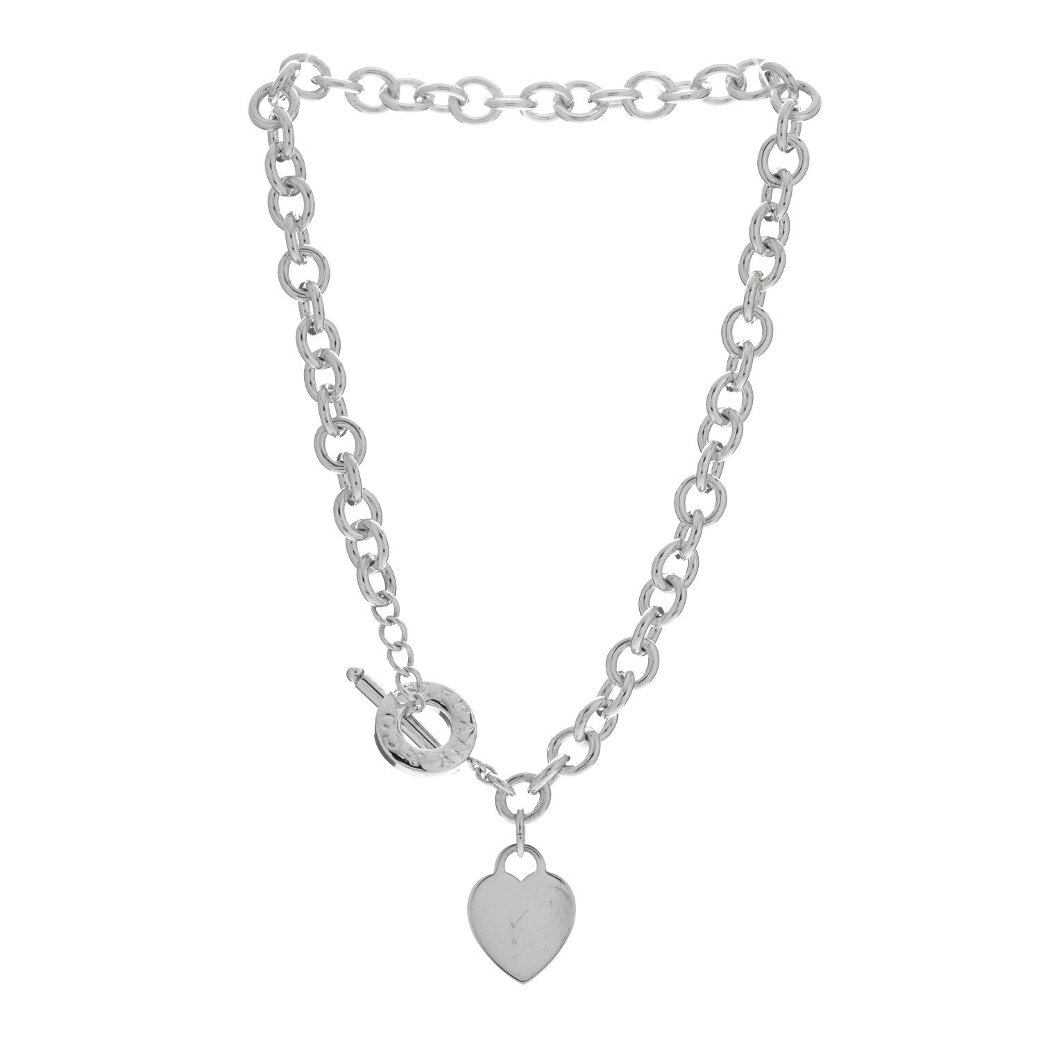 Tiffany Sterling Silver Heart Tag Toggle Necklace 3 of 4
