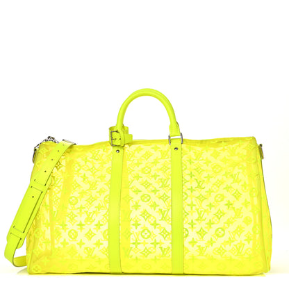 Louis Vuitton Monogram Fluo See Through Keepall Bandouliere 50 Yellow 1 of 15