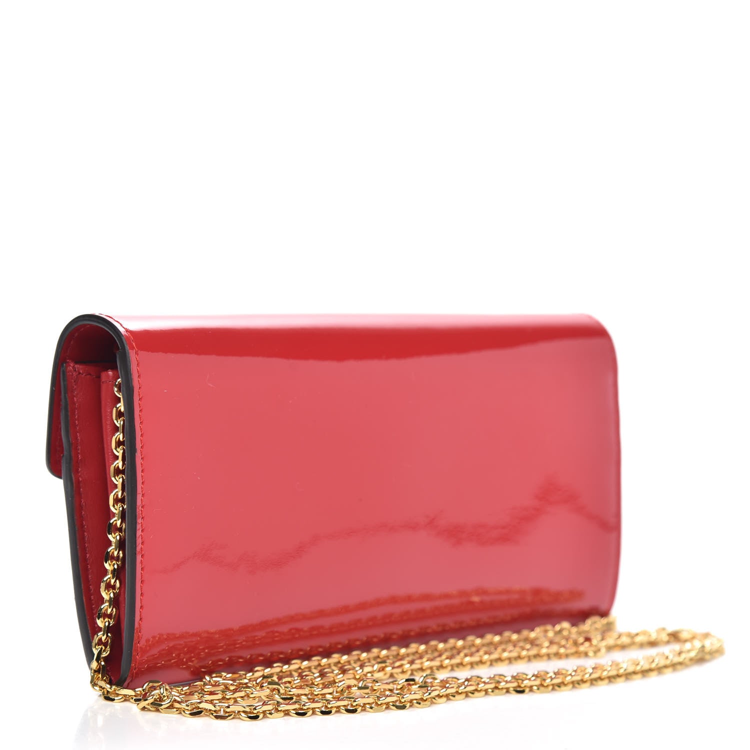 Fendi Vitello Vernice Mou F is Fendi Continental Envelope Wallet On Chain Rosso Cardinale 3 of 8