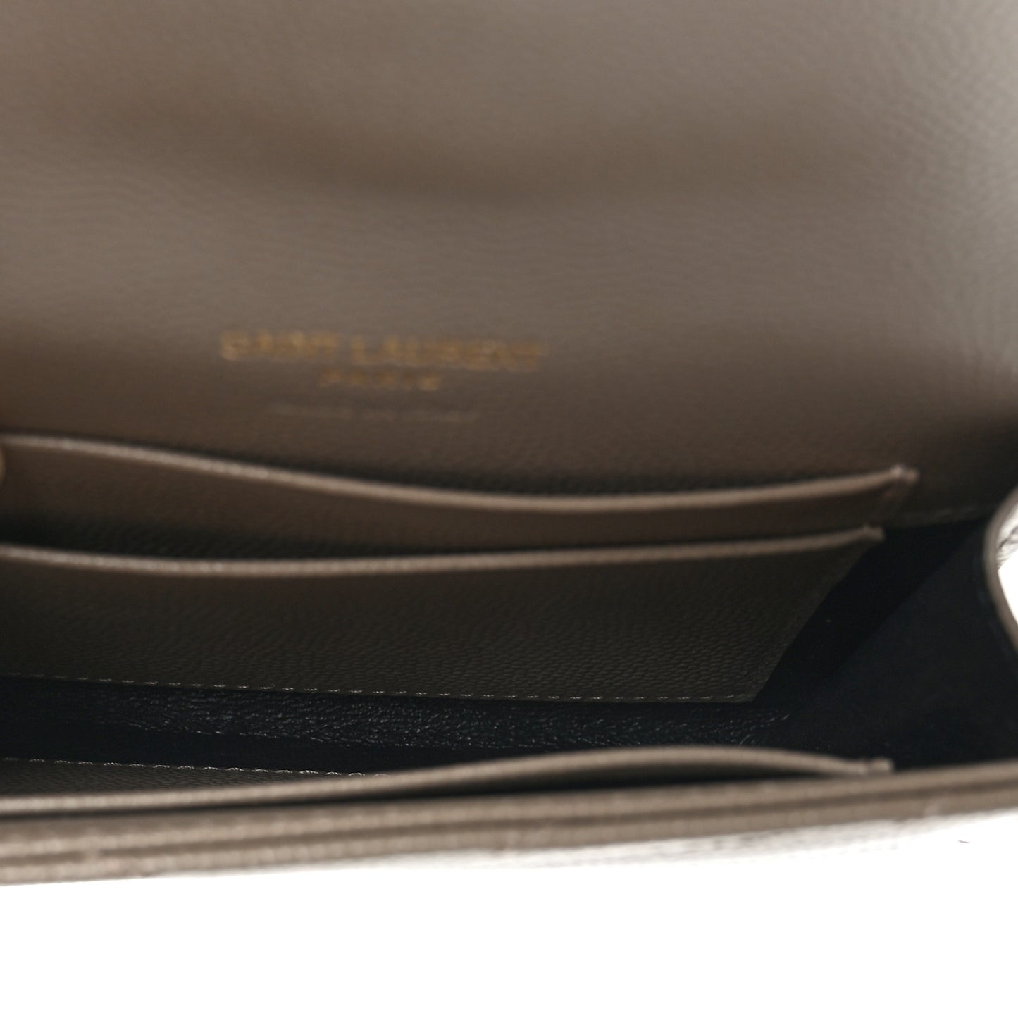 Grain De Poudre Matelasse Chevron Small Monogram Envelope Wallet Dark Beige