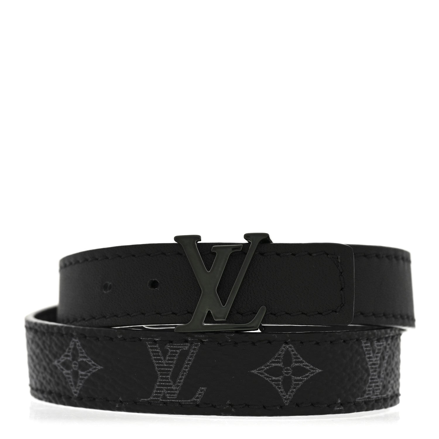 Louis Vuitton Monogram Eclipse LV Initiales Reversible Bracelet 19 1 of 7