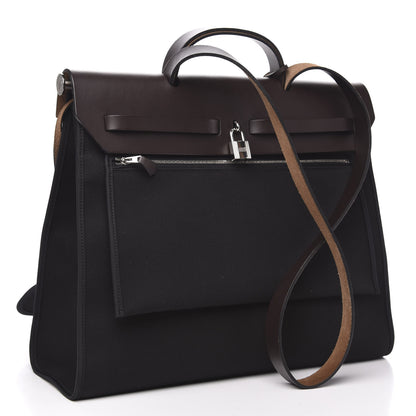 Hermes Toile Vache Hunter Herbag Zip 39 MM Black 3 of 12