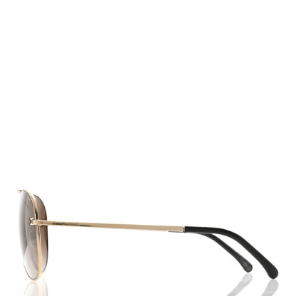 Chanel Metal Polarized Aviator CC Sunglasses 4189-T-Q Brown 3 of 8