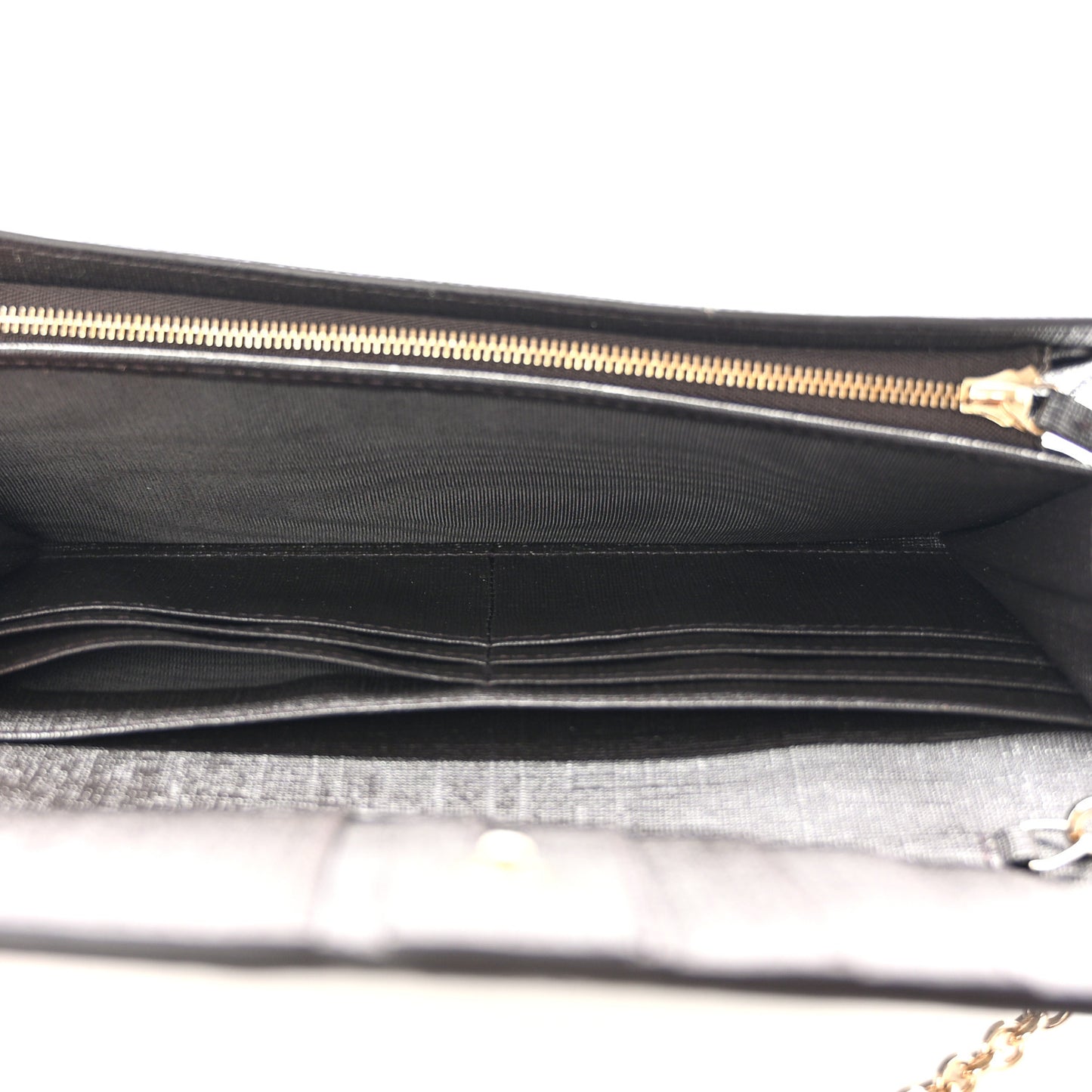 GG Supreme Monogram GG Pierce Chain Clutch Wallet Beige Ebony Black