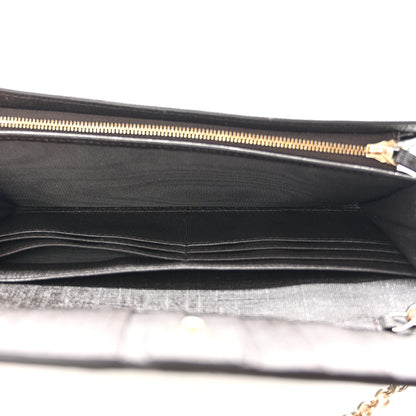 Gucci GG Supreme Monogram GG Pierce Chain Clutch Wallet Beige Ebony Black 4 of 10