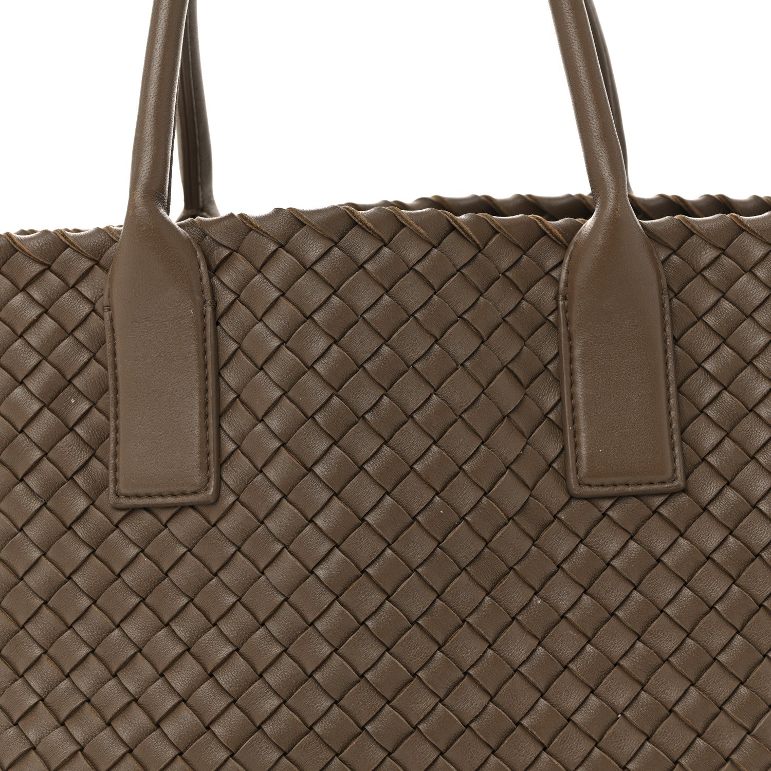 Bottega Veneta Lambskin Intreccio Small Cabat Taupe 8 of 14