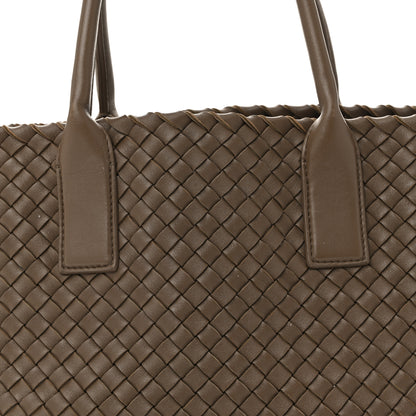 Bottega Veneta Lambskin Intreccio Small Cabat Taupe 8 of 14