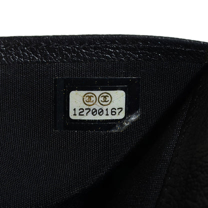 Chanel Goatskin Camellia Embossed Flap Wallet Black 7 of 8
