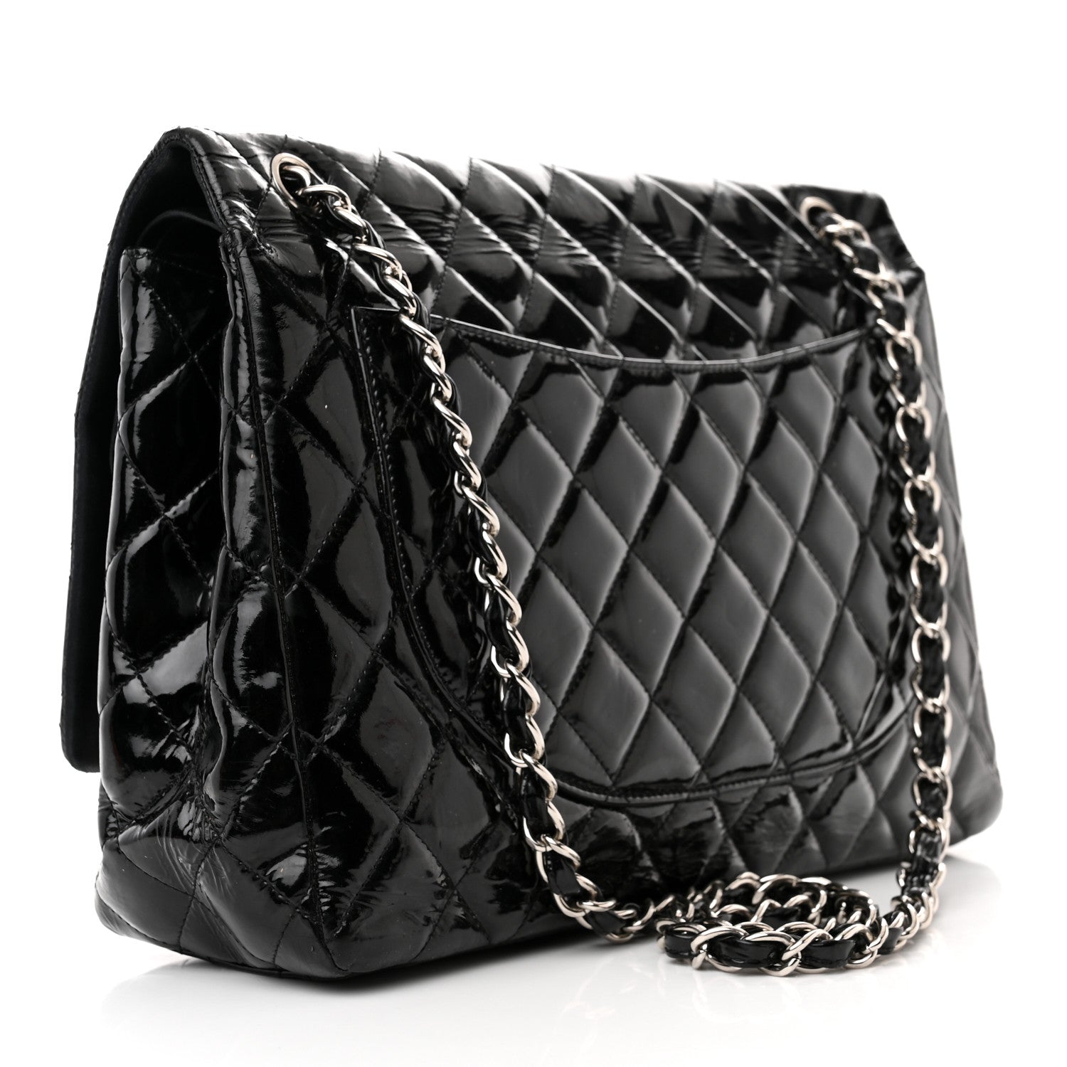 Chanel Patent Quilted Maxi Double Flap Black 3 of 22