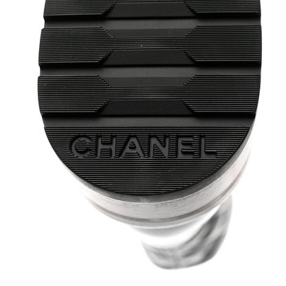 Chanel Shiny Calfskin Quilted Lace Up Combat Boots 36.5 Black 8 of 9