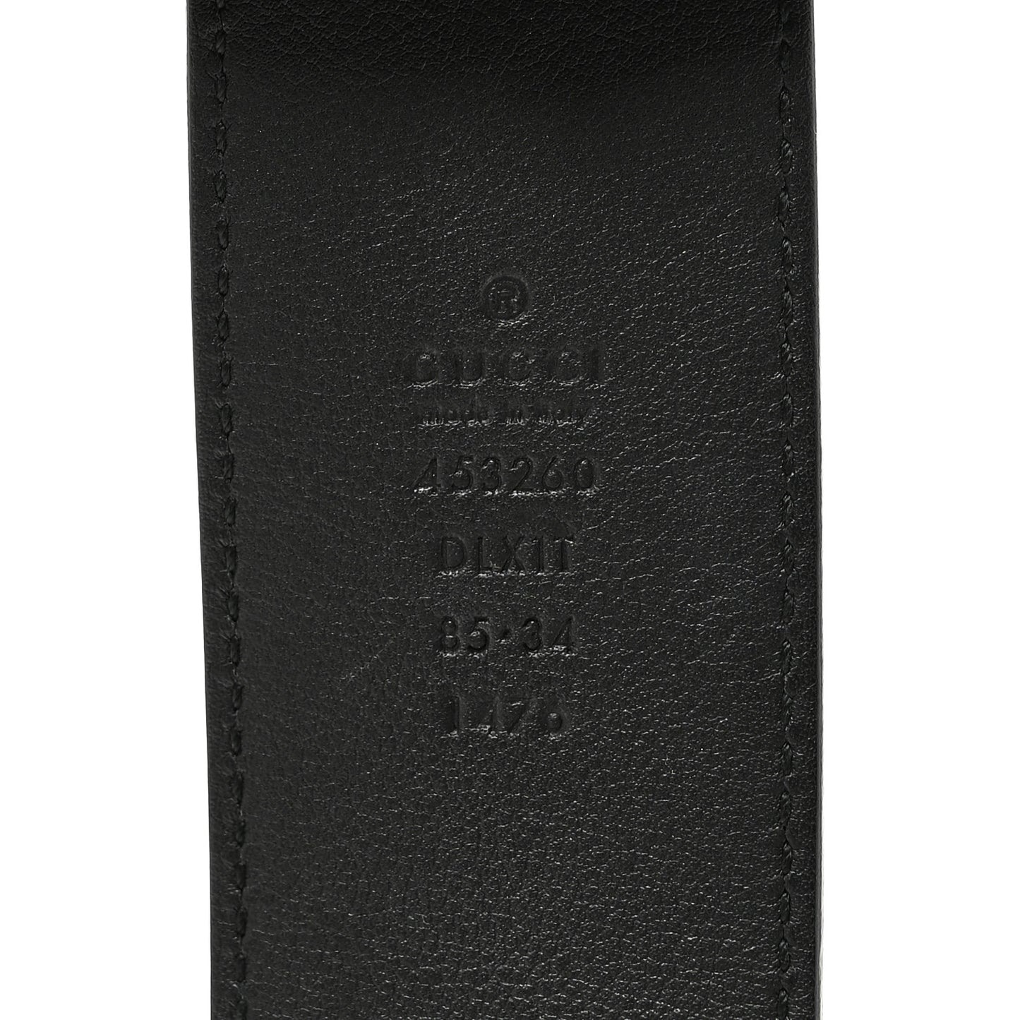 Moon Calfskin Pearl Double G 40mm Belt 85 34 Black Cream