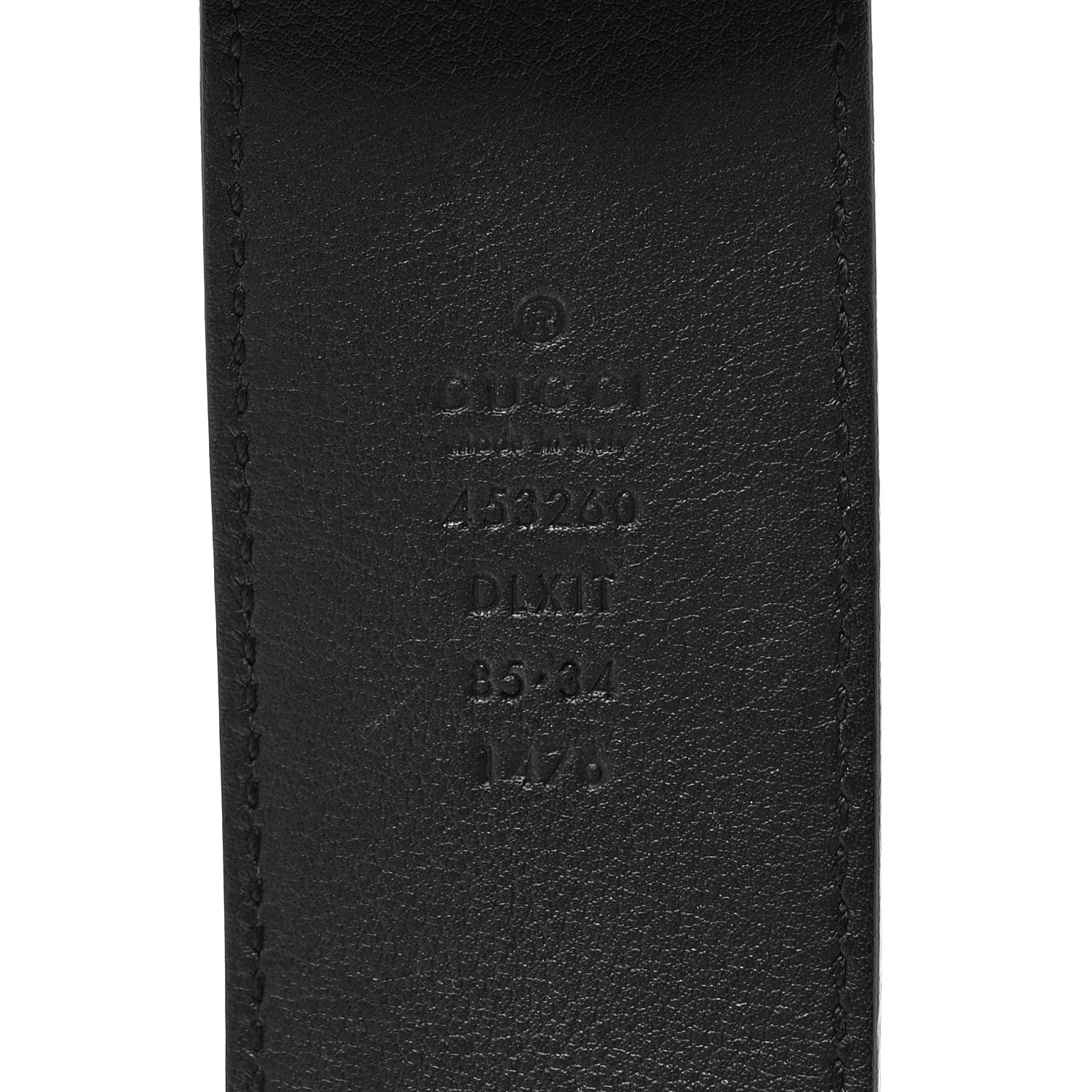 Gucci Moon Calfskin Pearl Double G 40mm Belt 85 34 Black Cream 3 of 5