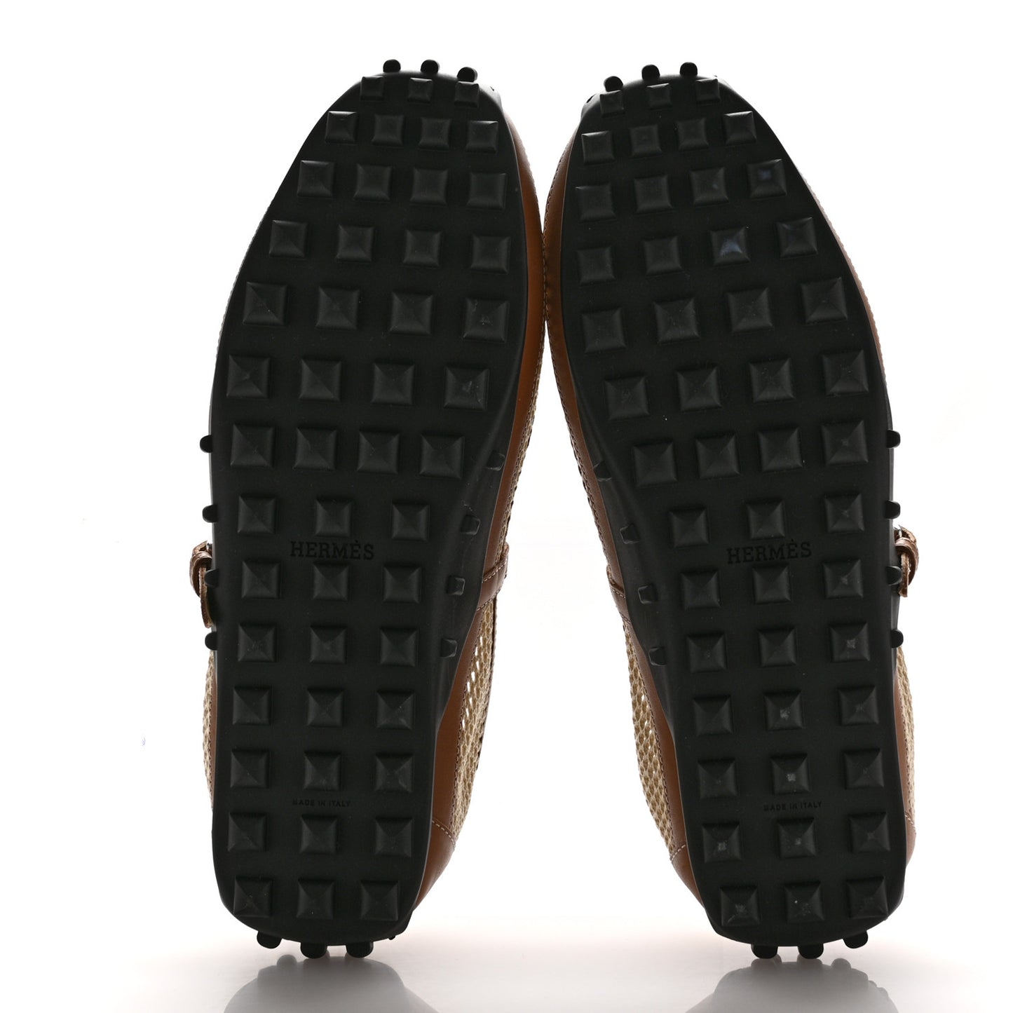 Crochet Knit Calfskin Kichu Ballet Flats 38 Beige Lin Naturel