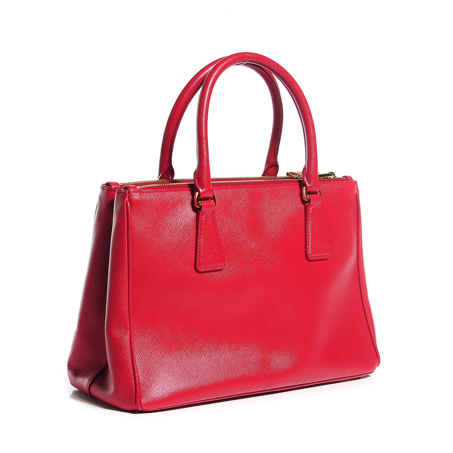 Saffiano Small Galleria Double Zip Tote Fuoco