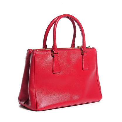 Prada Saffiano Small Galleria Double Zip Tote Fuoco 4 of 12