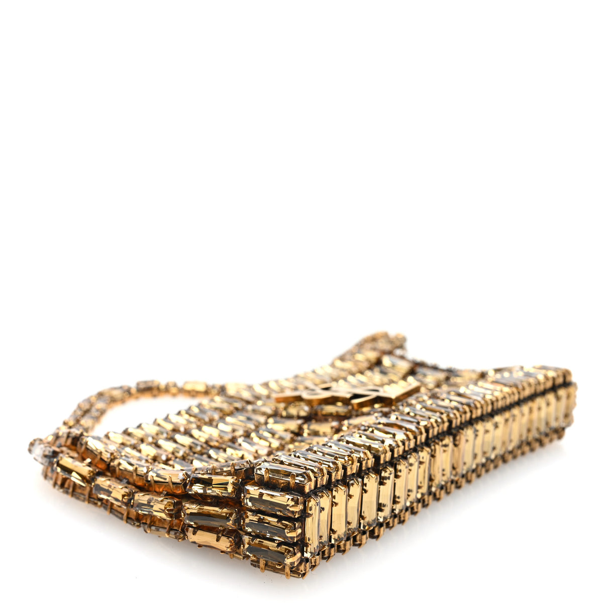 Crystal Embellished Minaudiere Small Bag Bronze