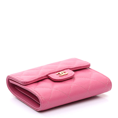 Chanel Caviar Quilted Compact Flap Wallet Pink 3 of 7