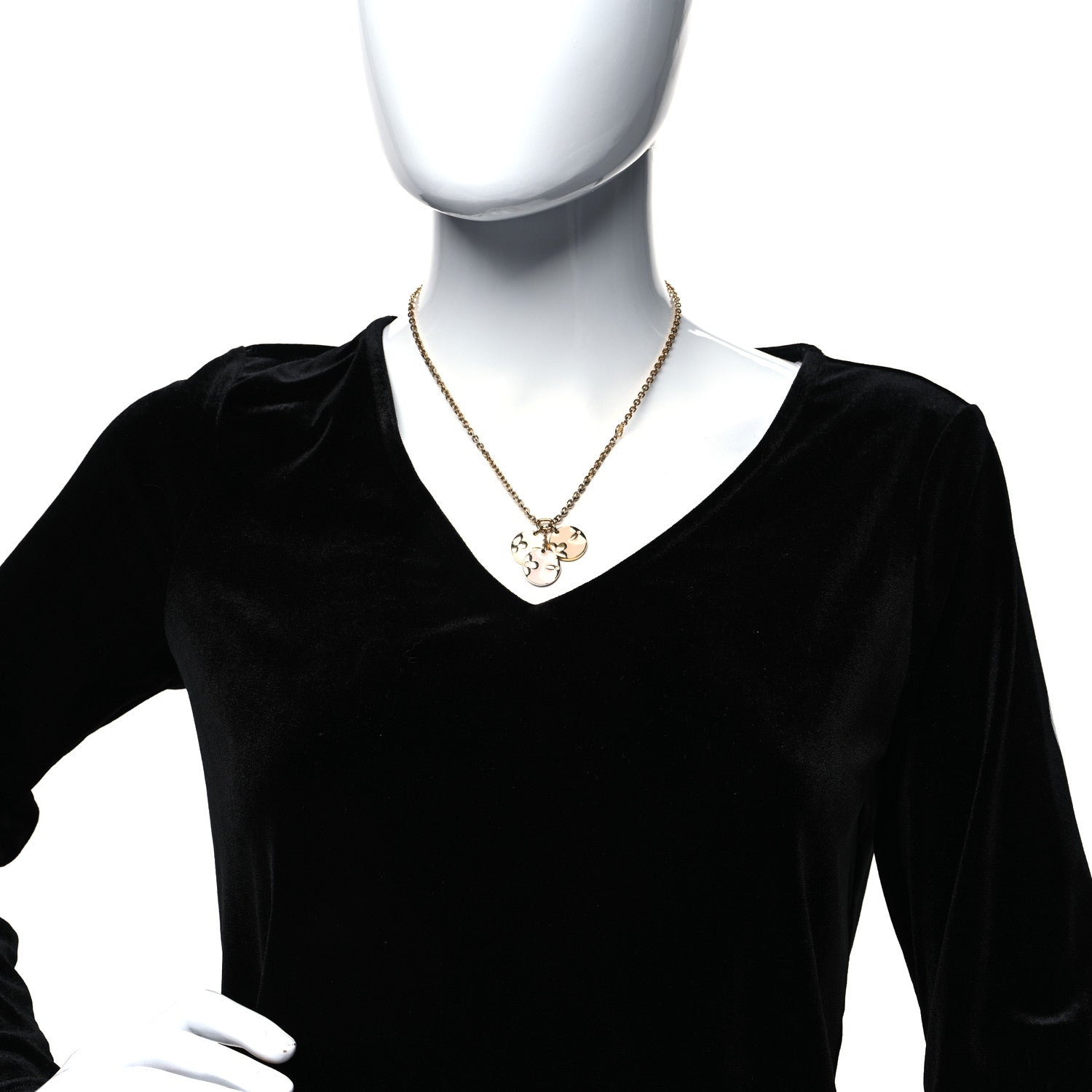 Louis Vuitton Monogram Charms Necklace Gold 2 of 6