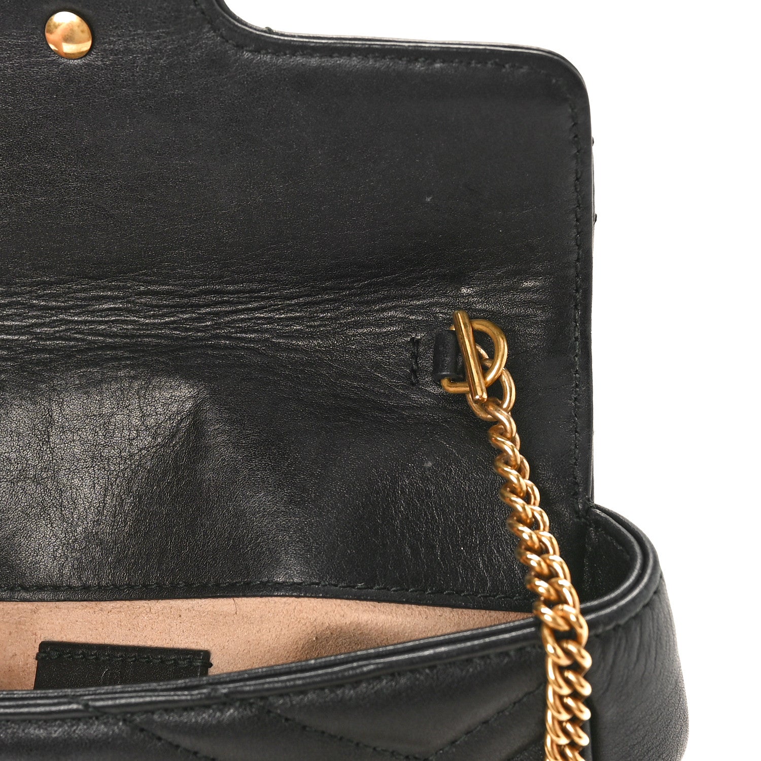 Gucci Calfskin Matelasse Super Mini GG Marmont Shoulder Bag Black 11 of 12