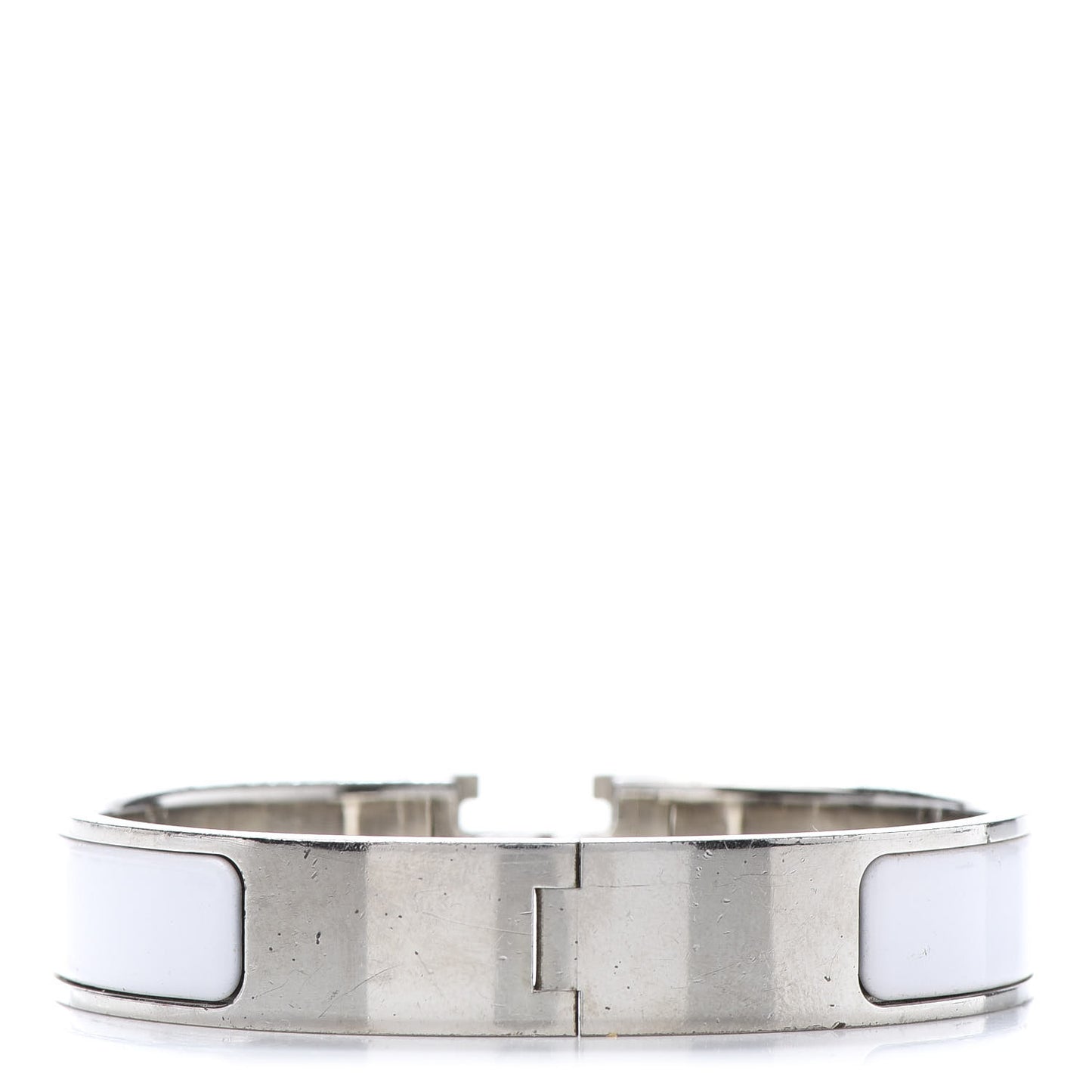 Enamel Narrow Clic Clac H Bracelet PM White