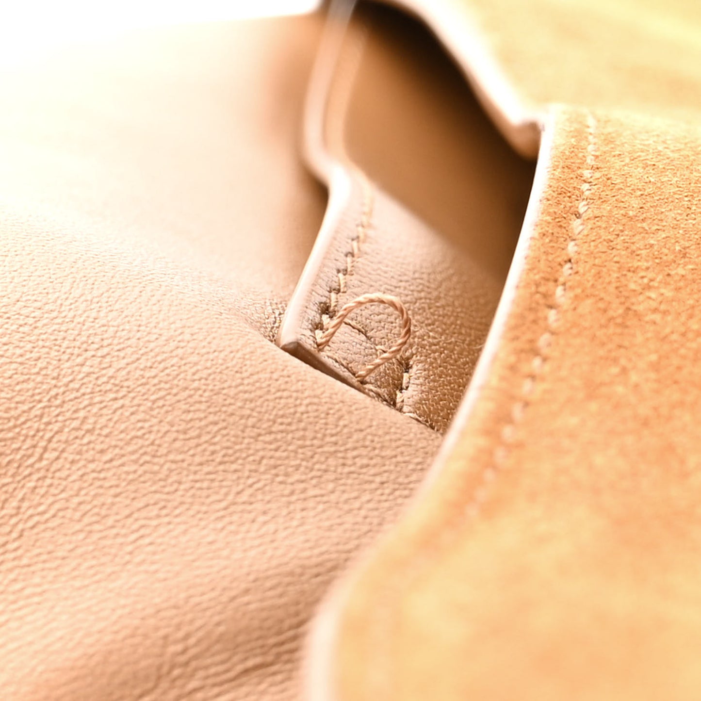 Smooth Calfskin Suede Medium Reversible Monogram Kate Satchel Light Ochre