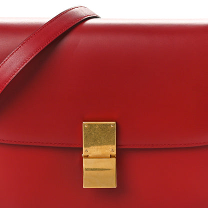 Celine Smooth Calfskin Medium Classic Box Flap Bag Red 7 of 9