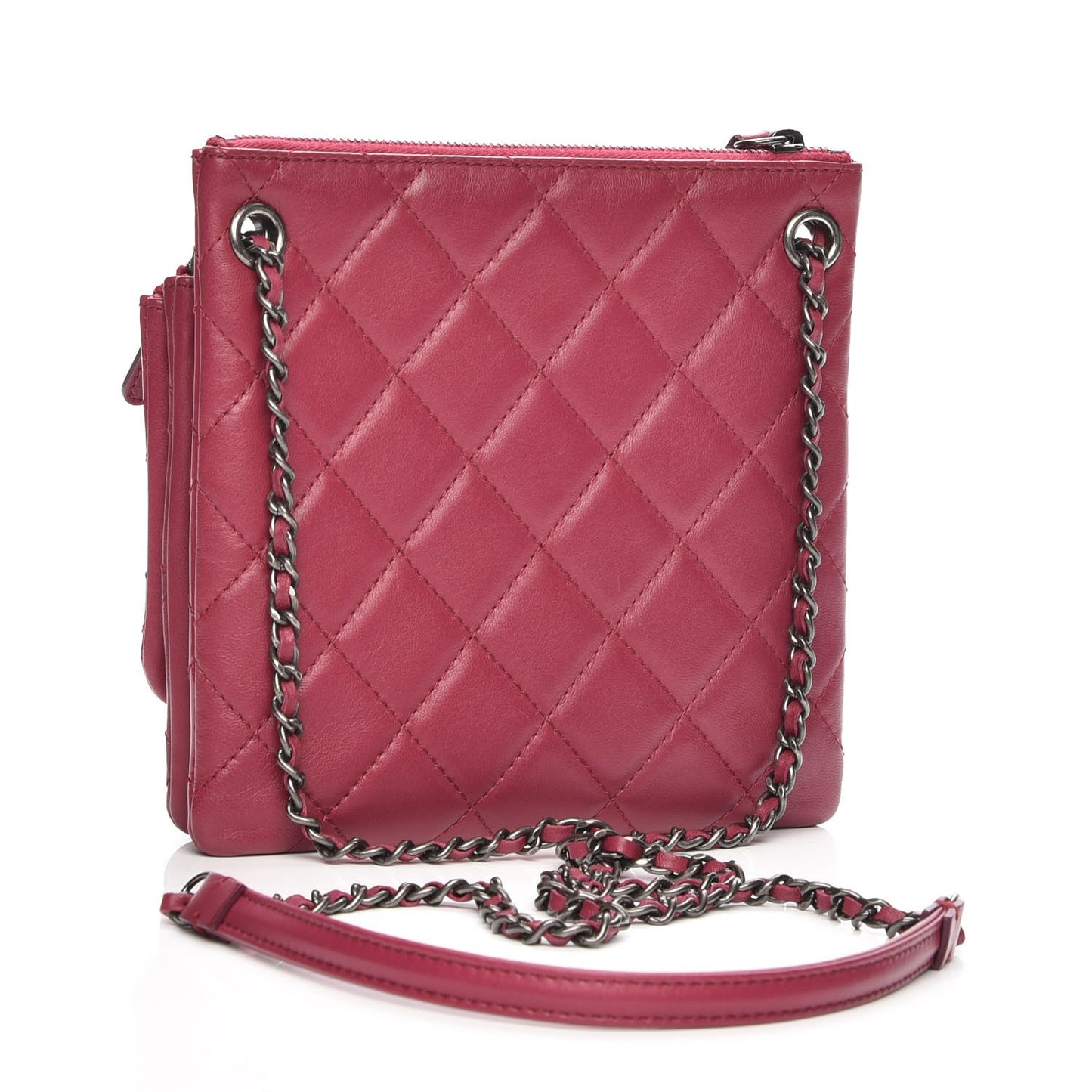 Patent Quilted Crossbody Pink