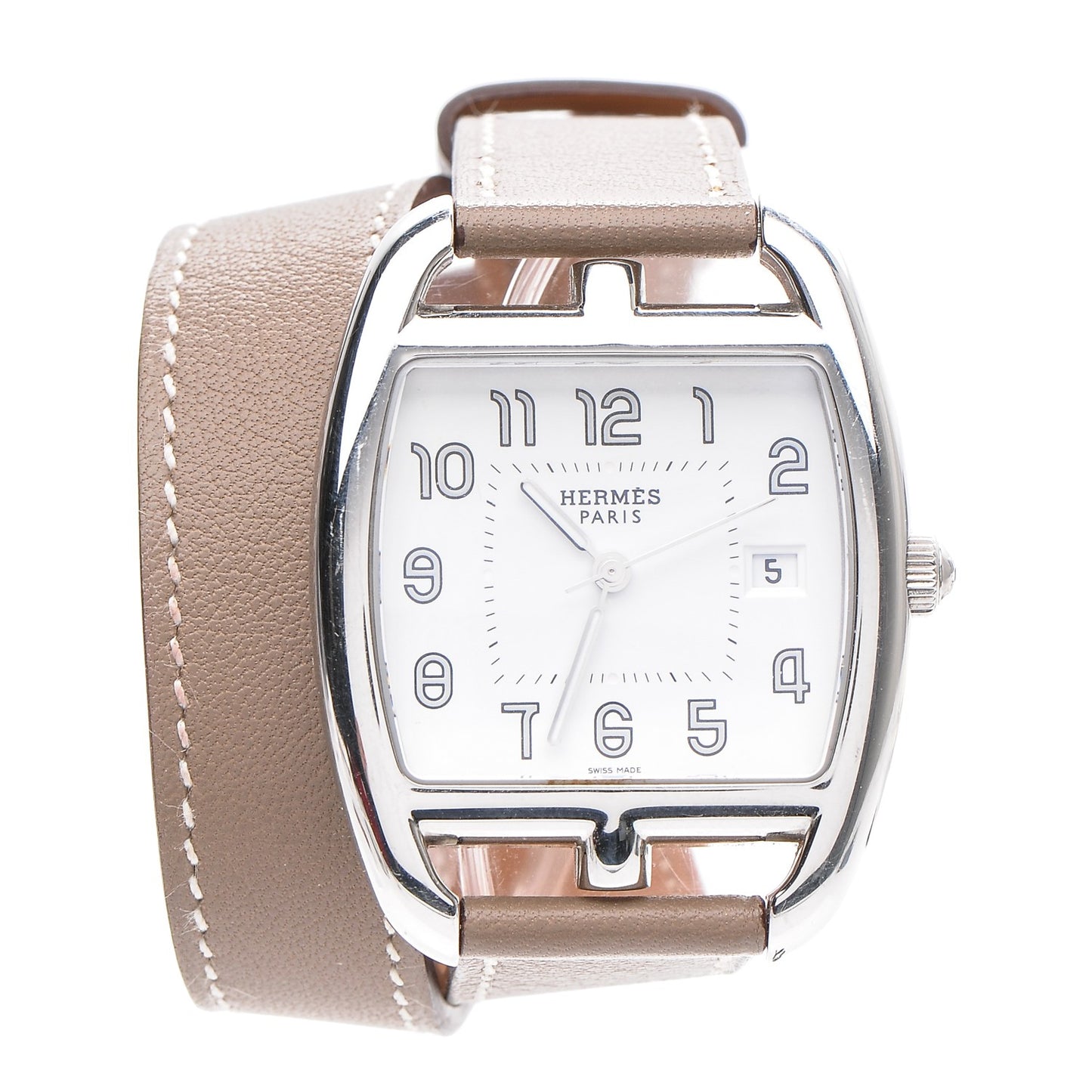 Stainless Steel Swift 33mm Cape Cod Tonneau Double Tour Quartz Watch Etoupe