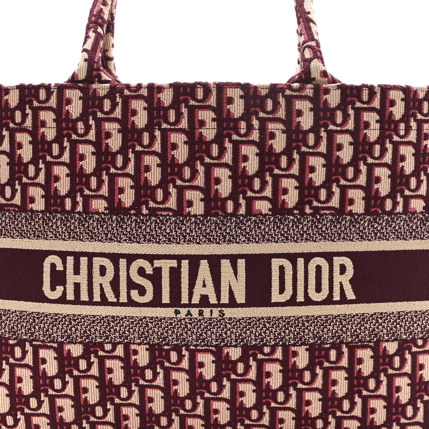Oblique Medium Book Tote Burgundy Multicolor